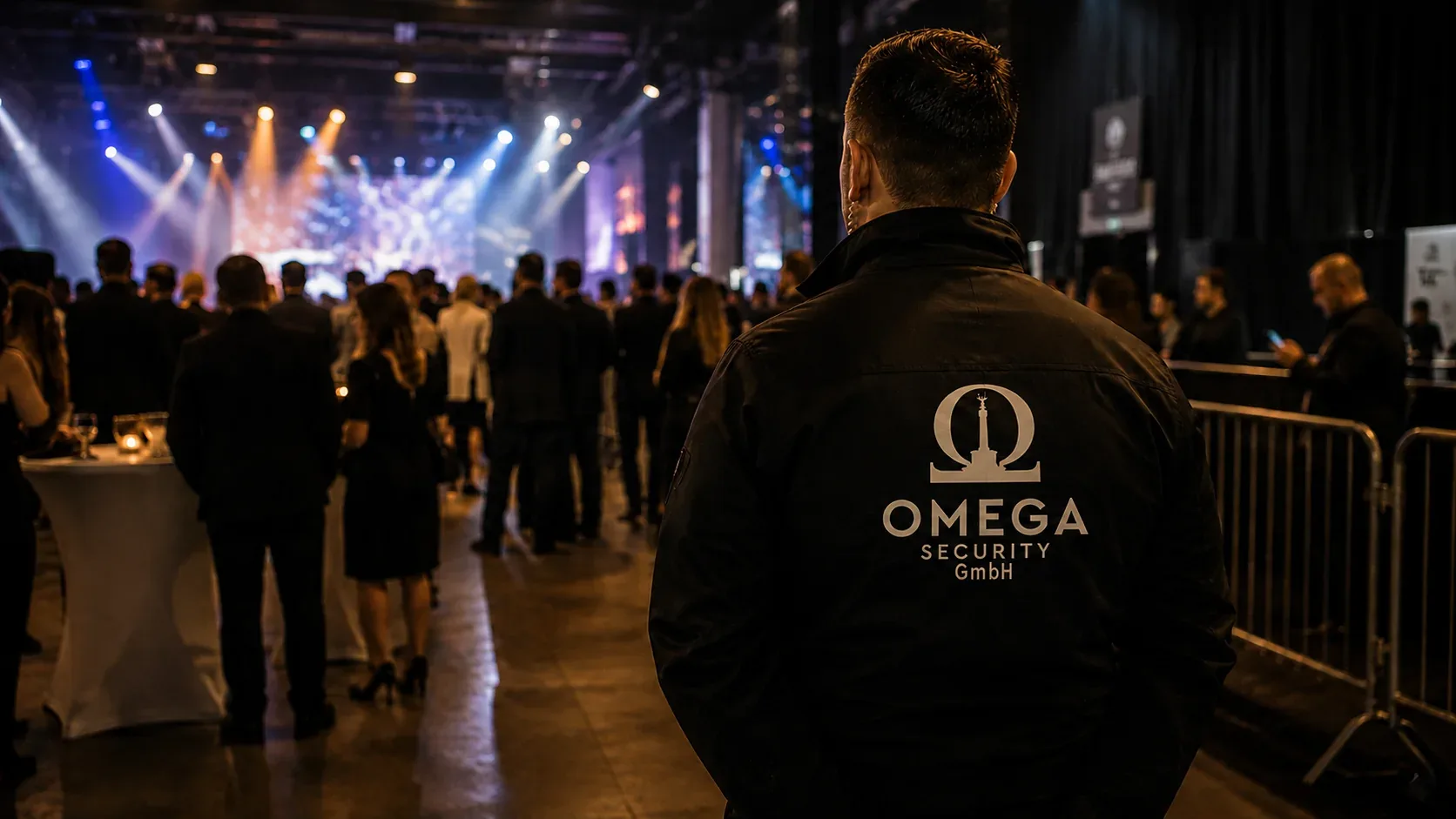 Mitarbeiter von Omega Security beim Schutz einer Veranstaltung